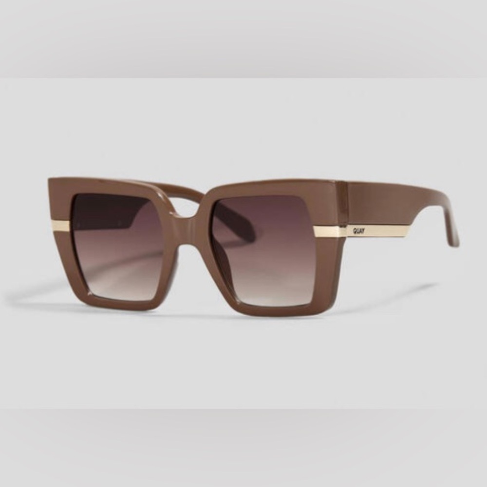 New Quay Australia Brown Notorious Oversized Sunglasses with Gradient Lenses